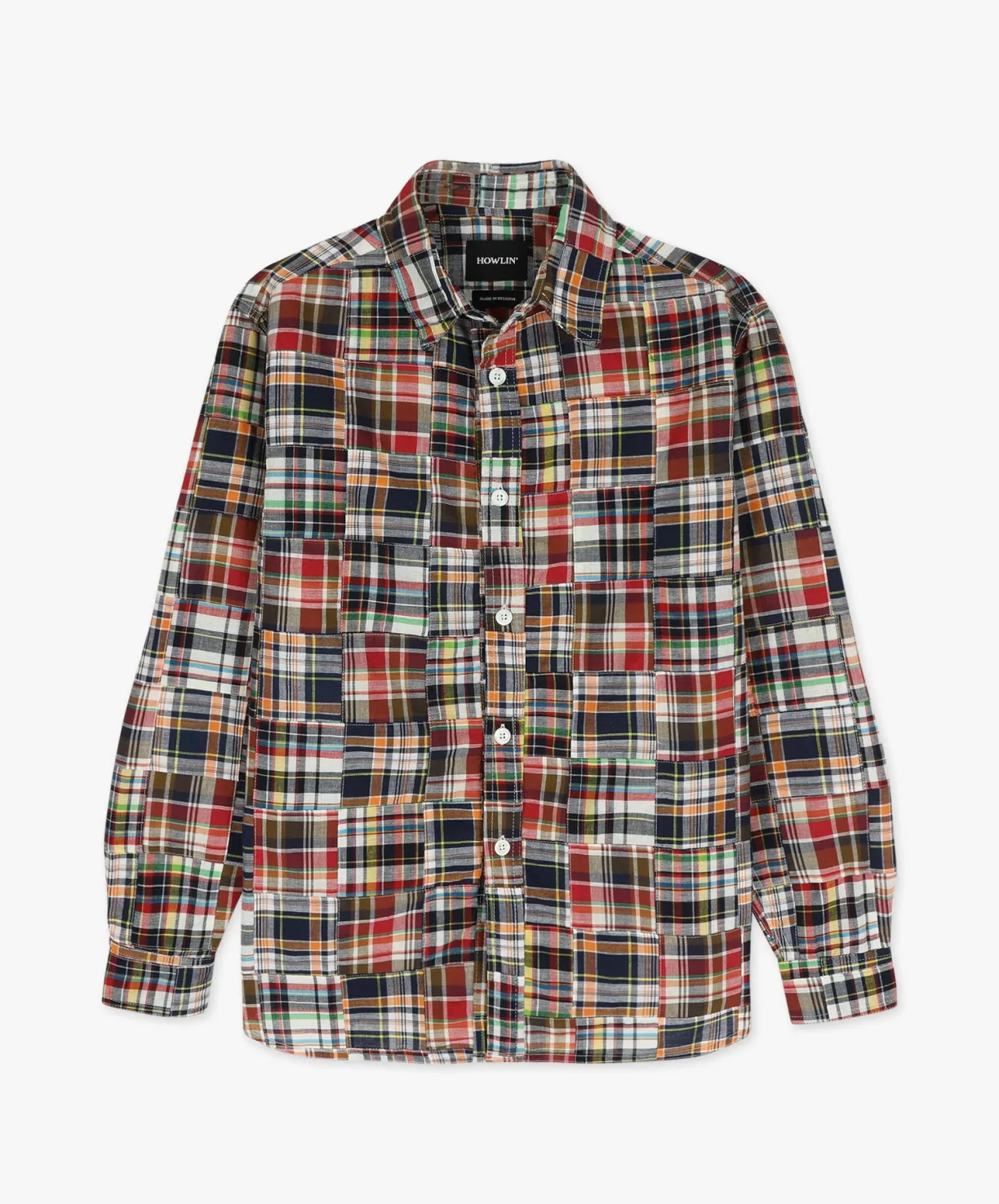 Howlin Afterthoughts Shirt - Multi Madras Patchwork^ Shirts | Made In Belgium