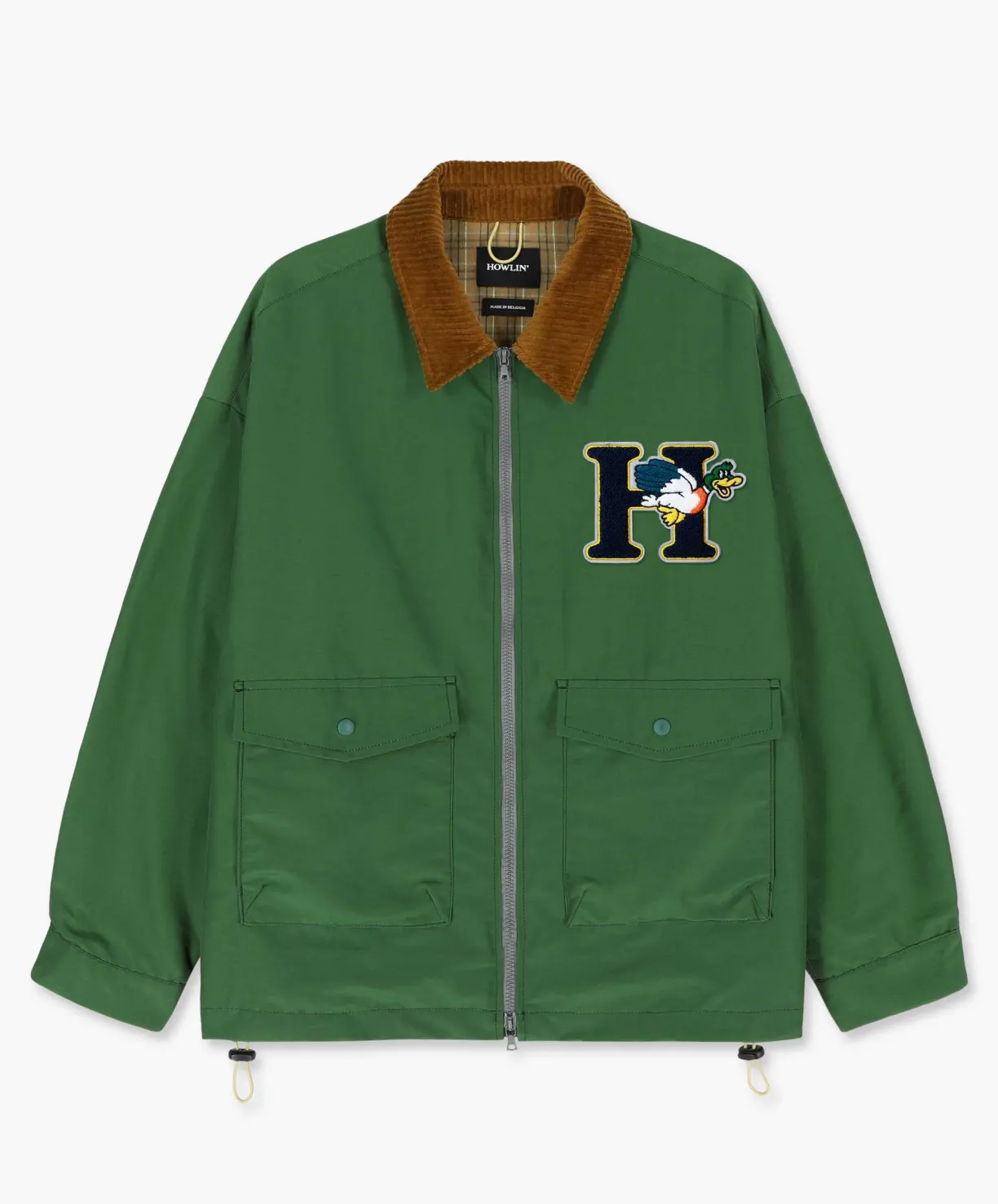 Howlin Boxy Swing Jacket - Cord Neck - ’ Duck Green^ Made In Belgium | Outerwear