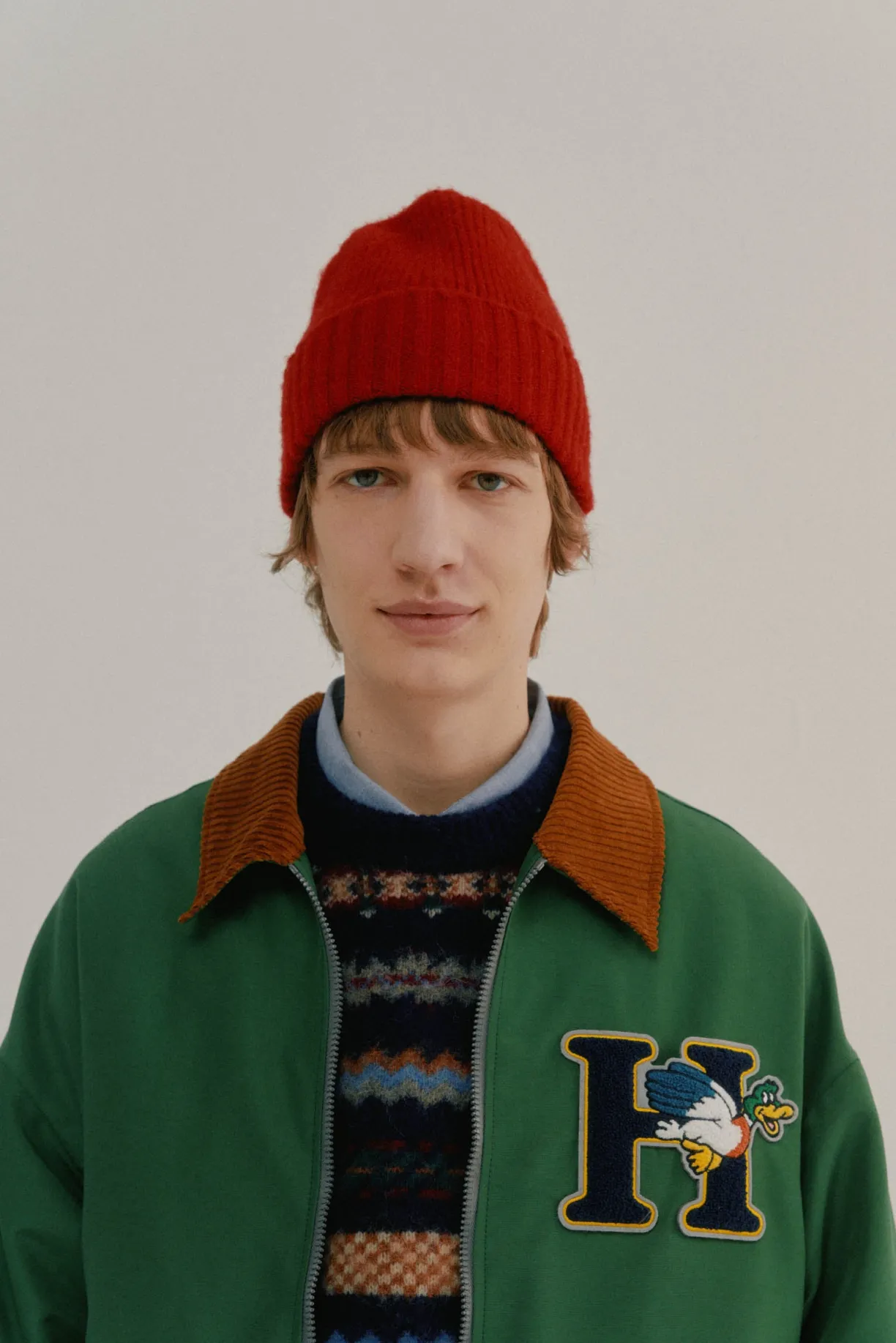 boxy_swing_jacket__cord_neck__howlin_duck_green_3.webp Howlin Boxy Swing Jacket - Cord Neck - ’ Duck Green^ Made In Belgium | Outerwear