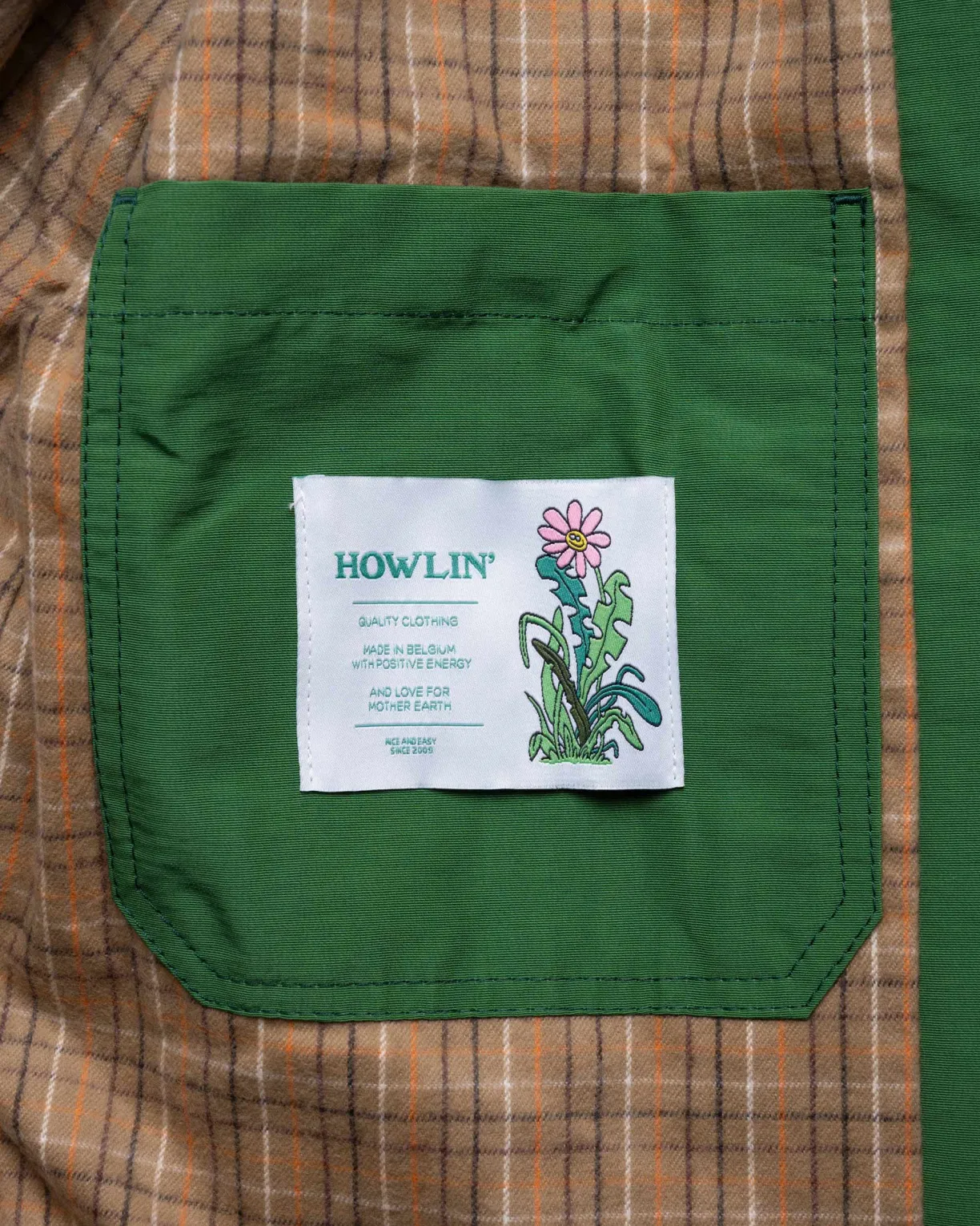 boxy_swing_jacket__cord_neck__howlin_duck_green_9.webp Howlin Boxy Swing Jacket - Cord Neck - ’ Duck Green^ Made In Belgium | Outerwear