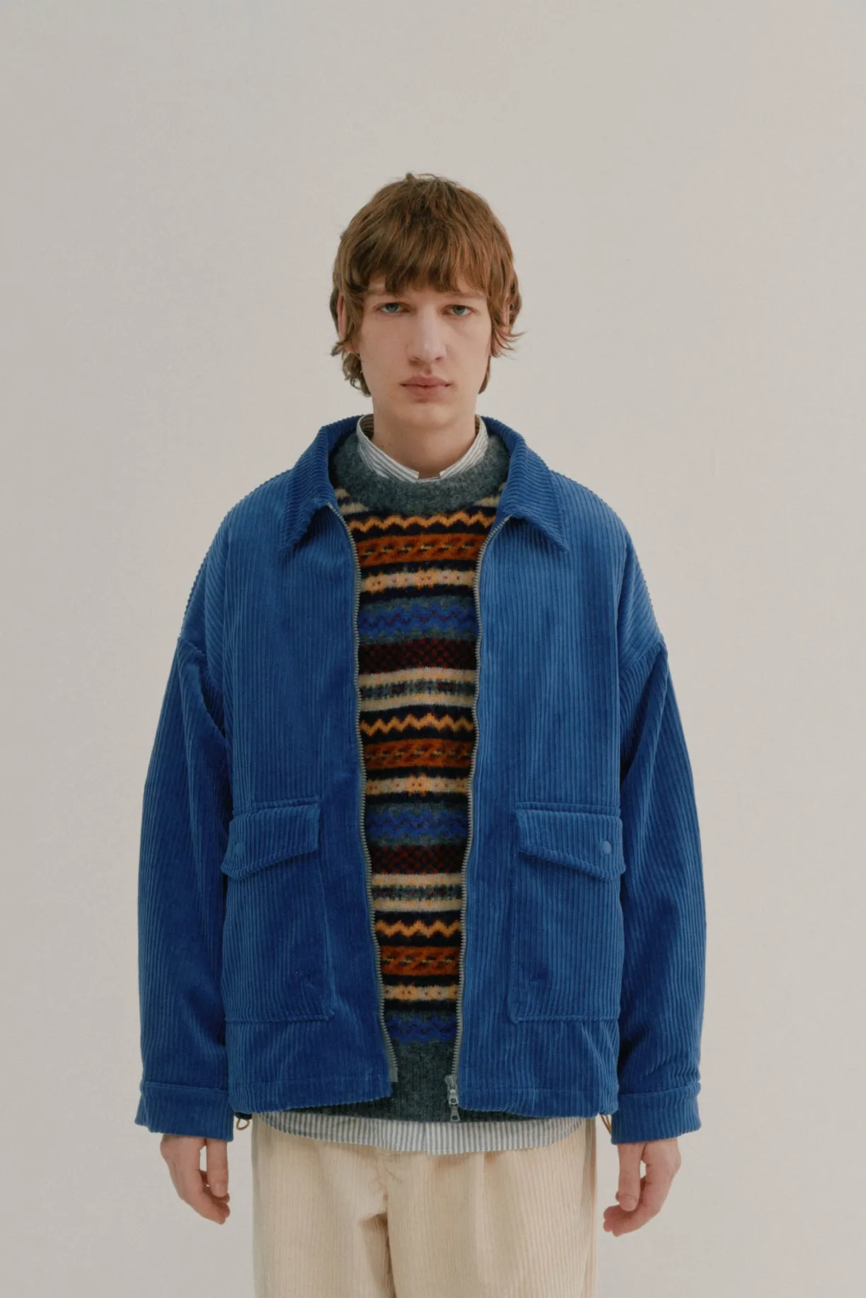 Howlin Boxy Swing Jacket - Corduroy Blue^ Made In Belgium | Outerwear