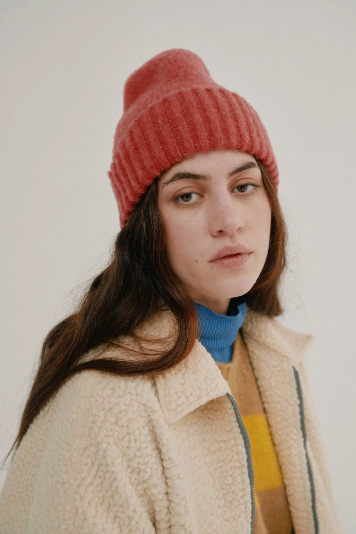 Howlin Boxy Swing Jacket For Women - Recycled Shearling Ecru (Women)^Women Made In Belgium | Made In Belgium