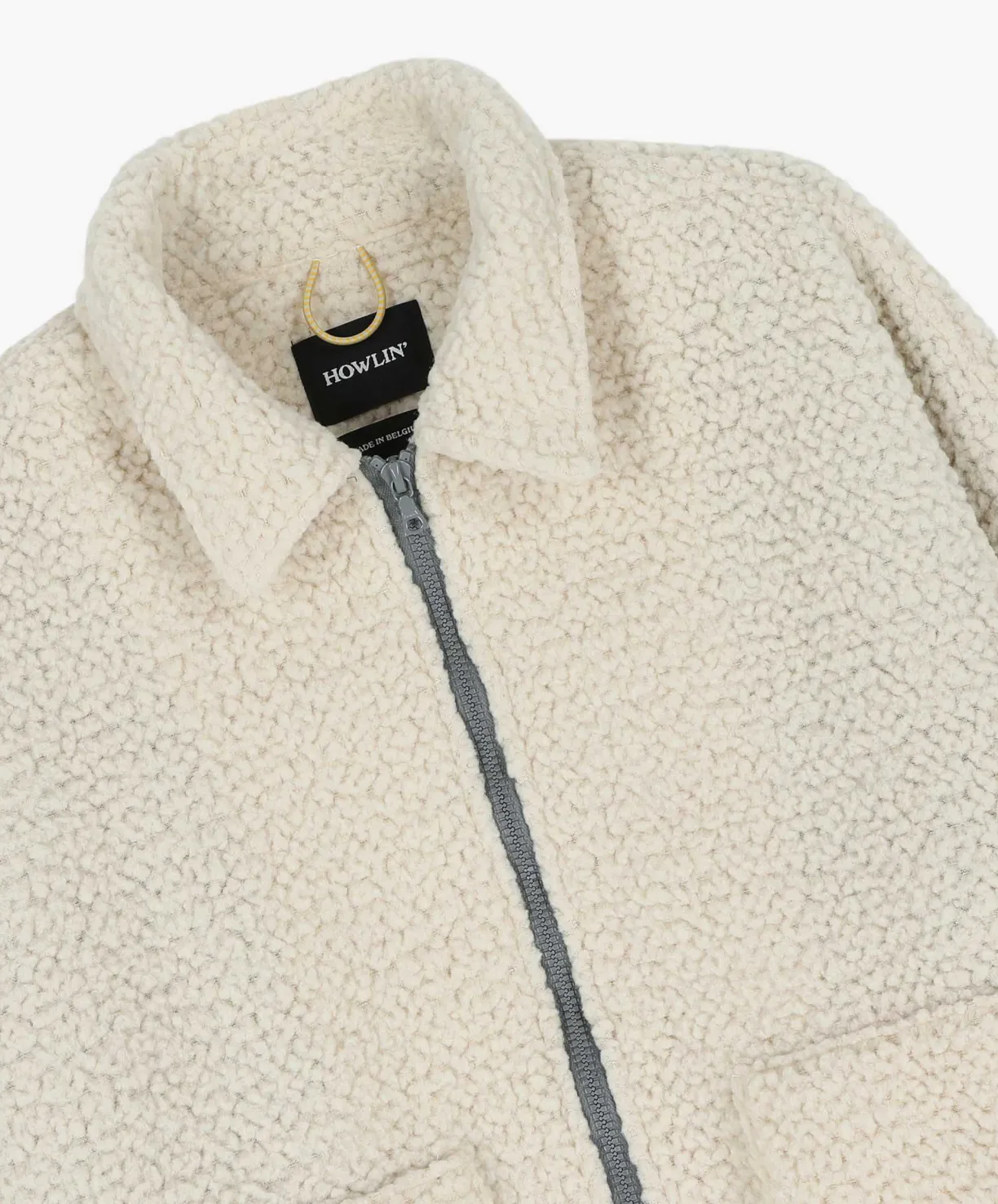 Howlin Boxy Swing Jacket For Women - Recycled Shearling Ecru (Women)^Women Made In Belgium | Made In Belgium