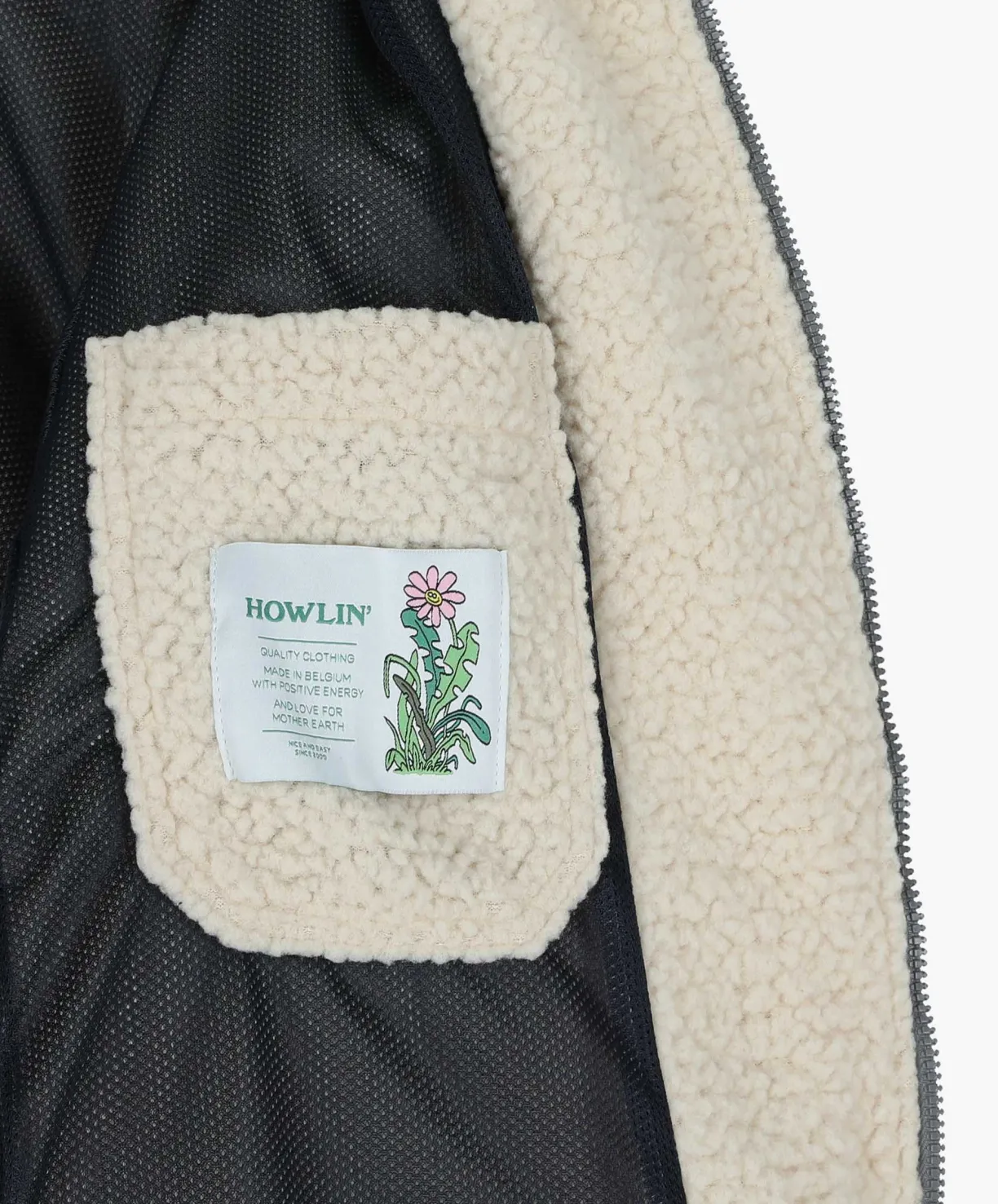 Howlin Boxy Swing Jacket For Women - Recycled Shearling Ecru (Women)^Women Made In Belgium | Made In Belgium