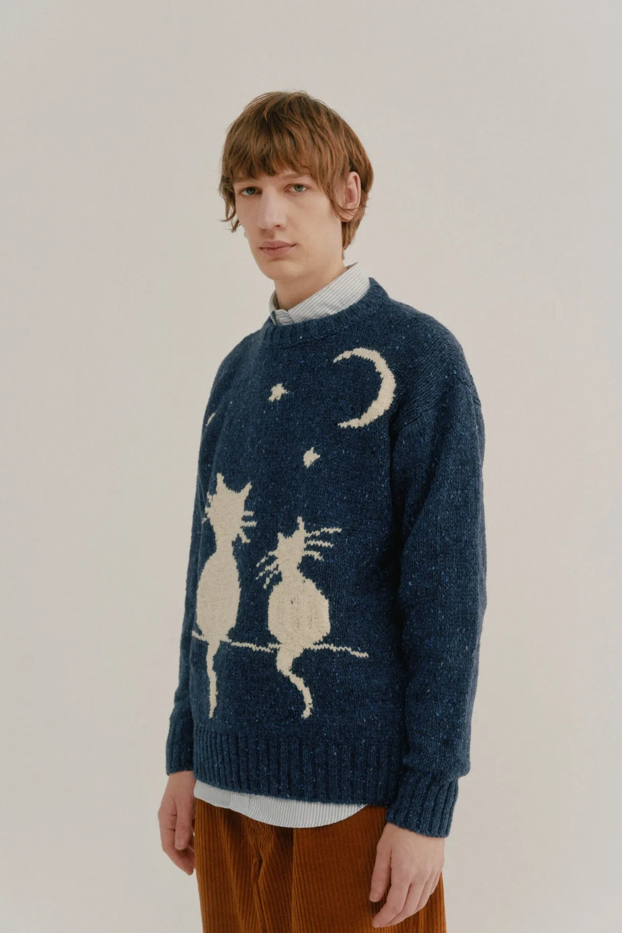 cats_in_space__blue_2.webp Howlin Cats In Space - Blue^ Knitwear