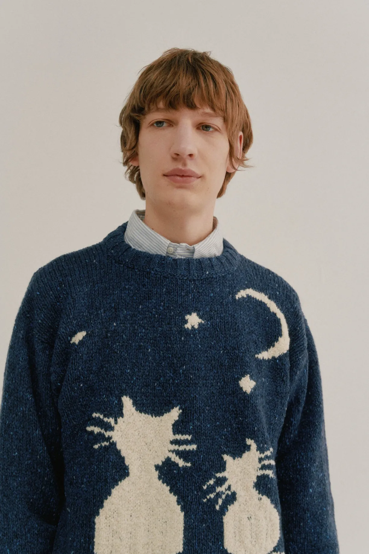 cats_in_space__blue_3.webp Howlin Cats In Space - Blue^ Knitwear