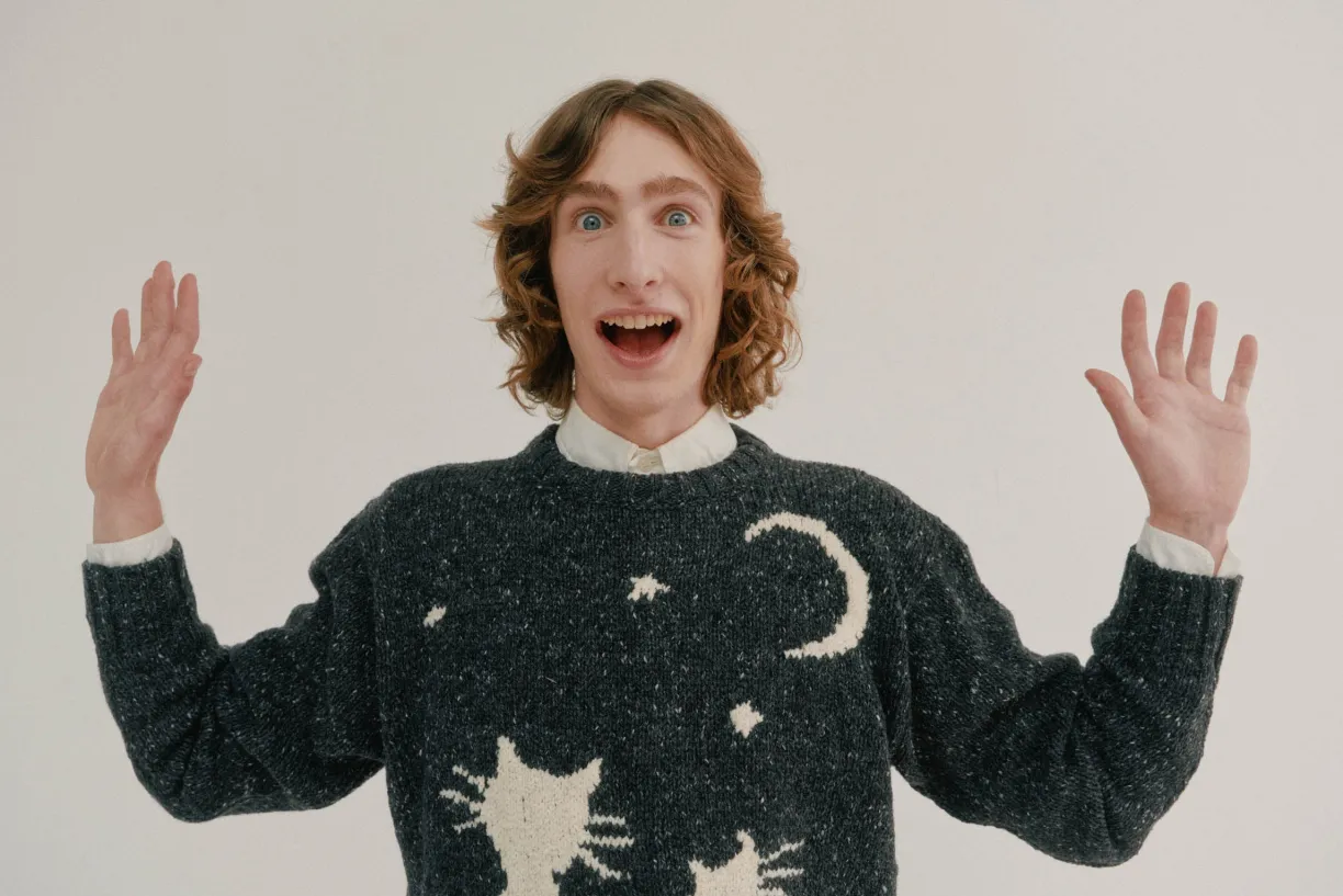 cats_in_space__charcoal_2.webp Howlin Cats In Space - Charcoal^ Knitwear