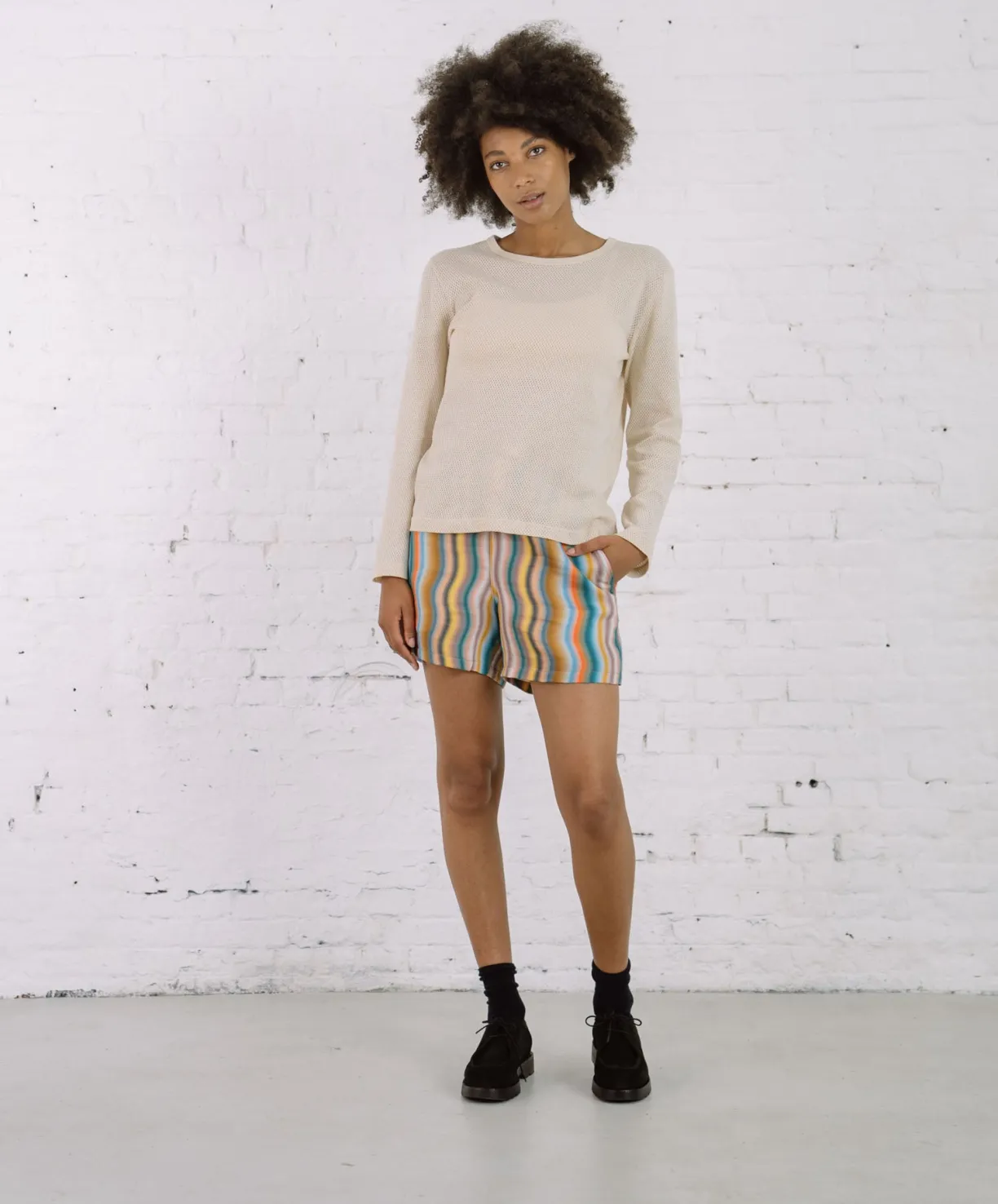 Howlin Cloud Mirror Mesh - Sandshell (Women)^Women T-Shirts | Made In Belgium