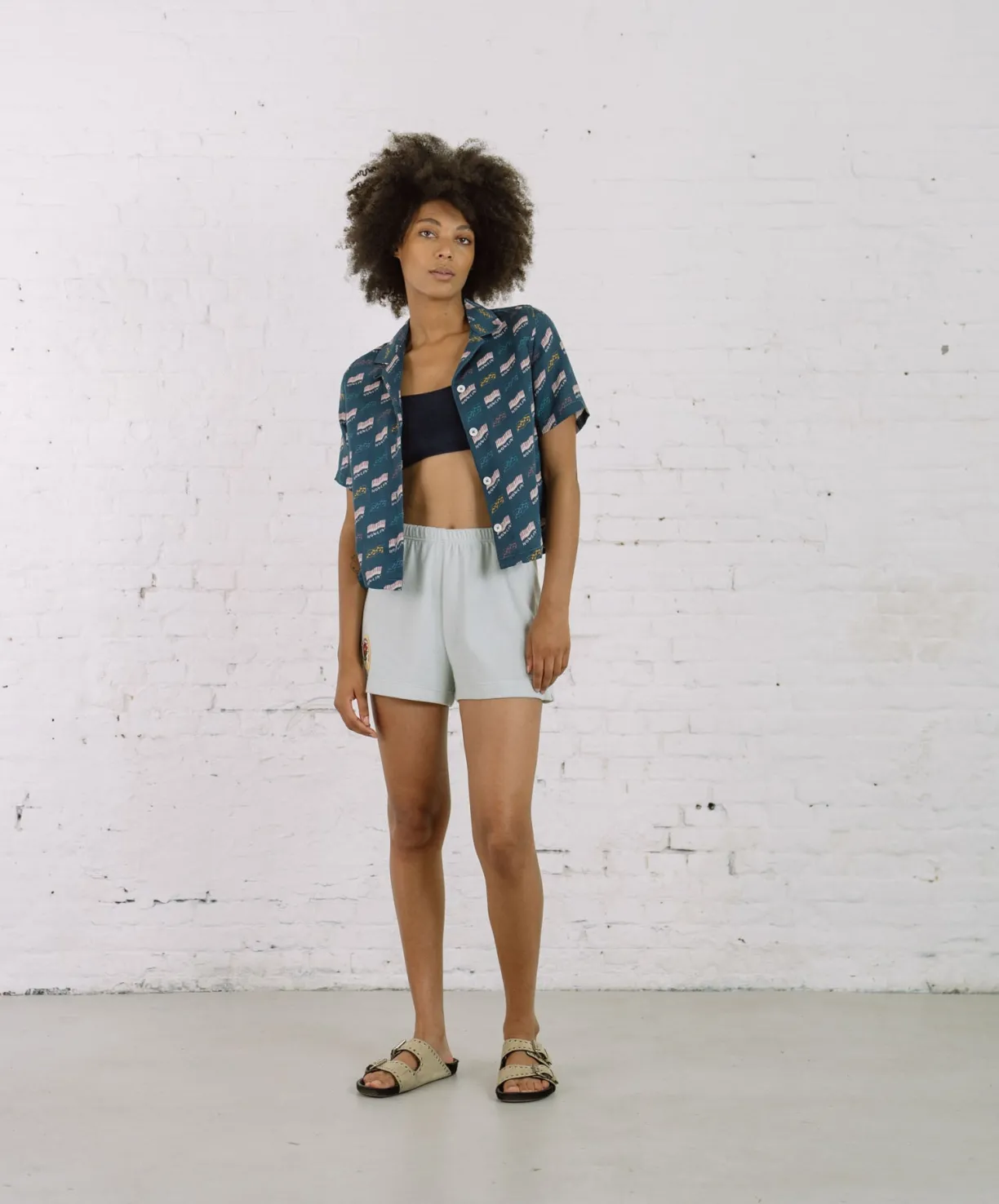 Howlin Cocktails For The Girls Please Shirt - Azzuro ' Piano Hemp Print (Women)^Women Shirts | Made In Belgium