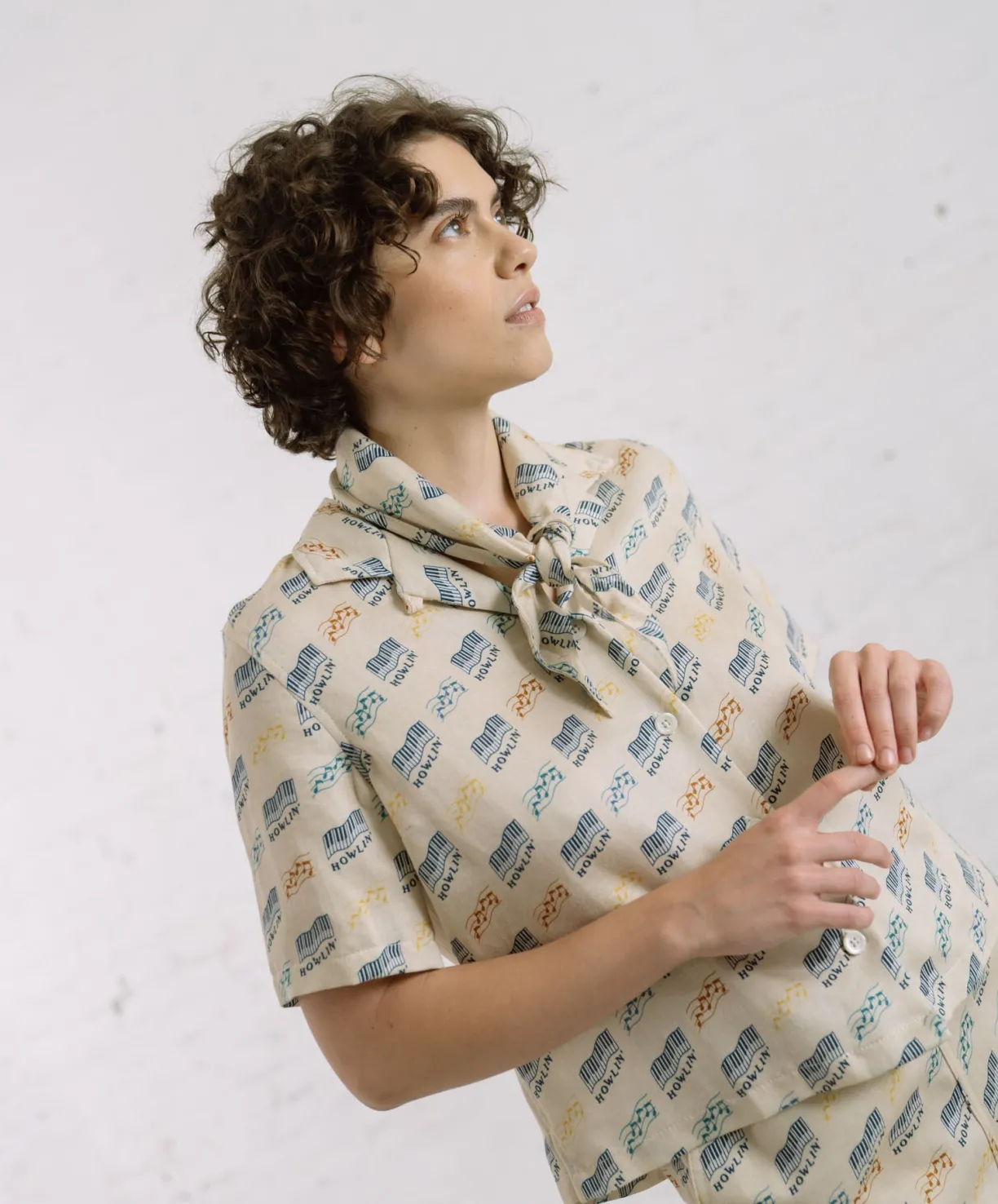 Howlin Cocktails For The Girls Please Shirt - Sand ' Piano Hemp Print (Women)^Women Shirts | Made In Belgium