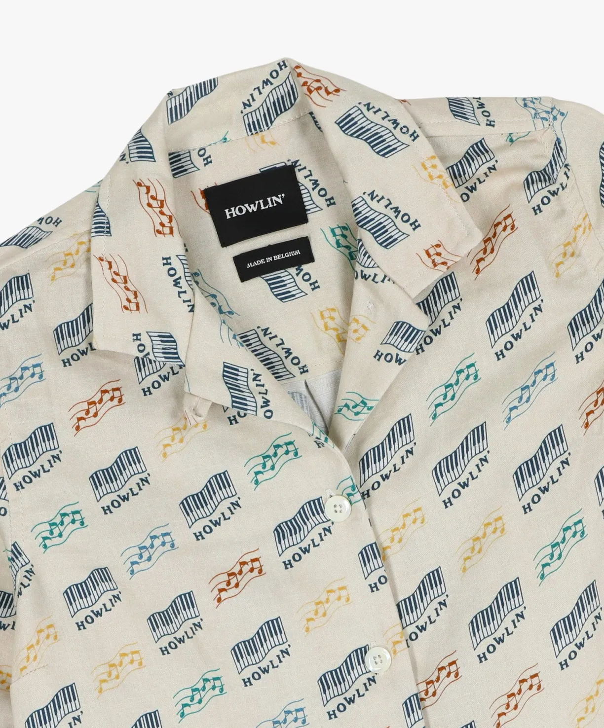 Howlin Cocktails For The Girls Please Shirt - Sand ' Piano Hemp Print (Women)^Women Shirts | Made In Belgium