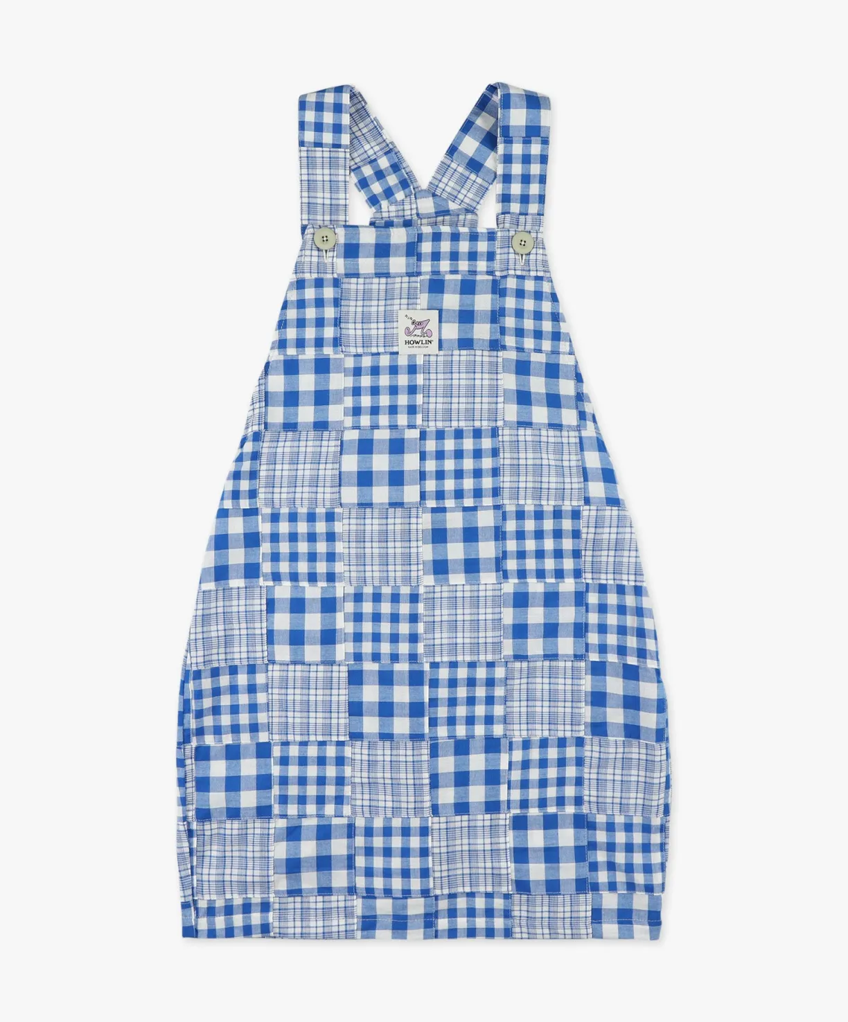 Howlin Cosmic Dress - Blue Madras Patchwork (Women)^Women Made In Belgium | Made In Belgium