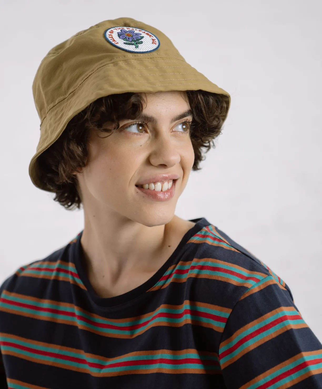 Howlin Dream On Dreamer Hat With Patch - Khaki Water Repellent Nylon^Women Made In Belgium | Made In Belgium