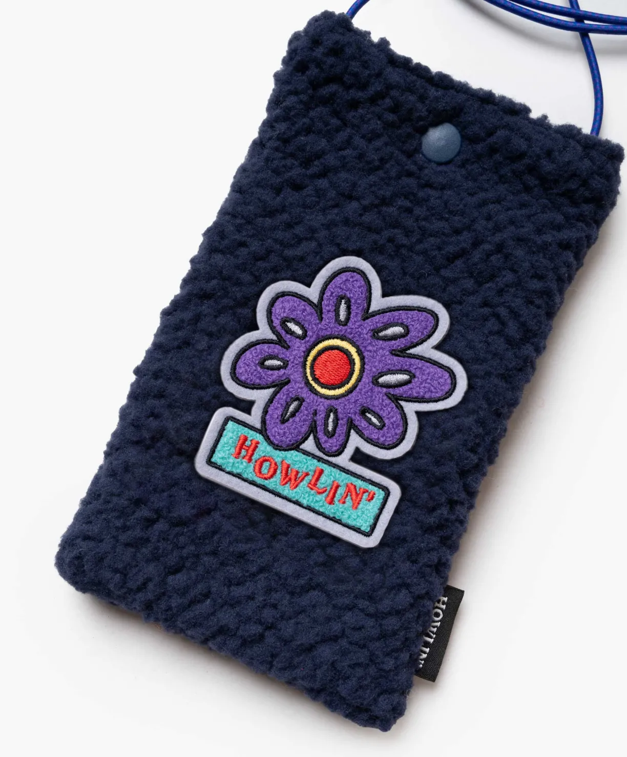 Howlin ’ Flower Pouch - Recycled Shearling Navy^Women Made In Belgium | Made In Belgium