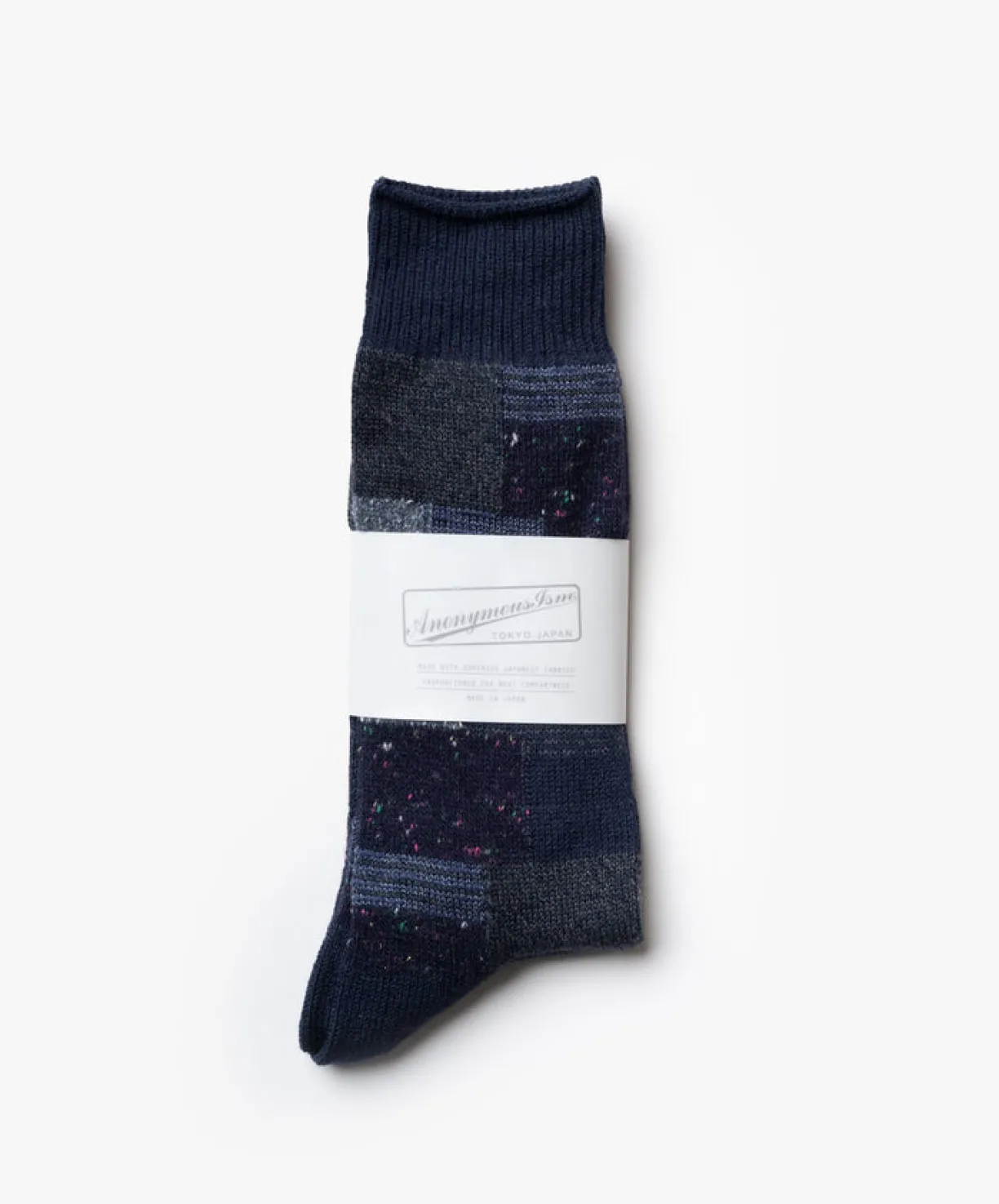 Anonymous Ism Patchwork Crew Socks - Navy^Women Socks | Accessories