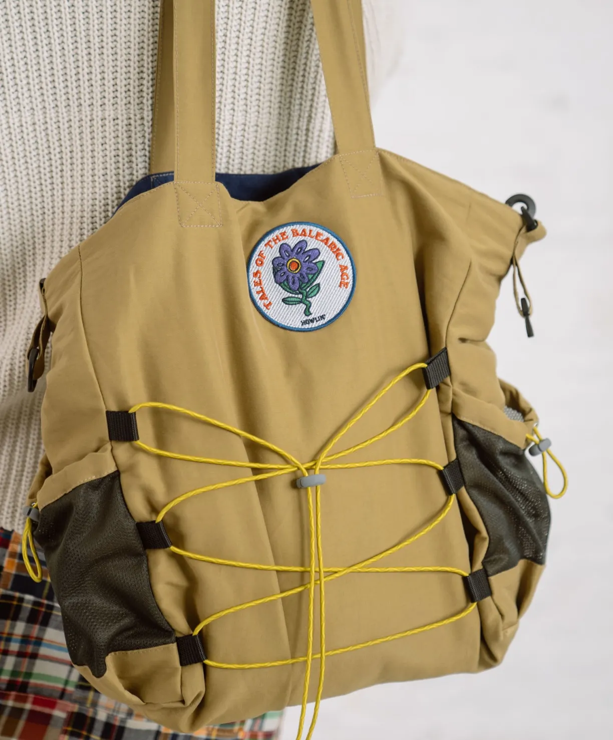 Howlin Record Bag Deluxe - Khaki Water Repellent Nylon^Women Made In Belgium | Made In Belgium