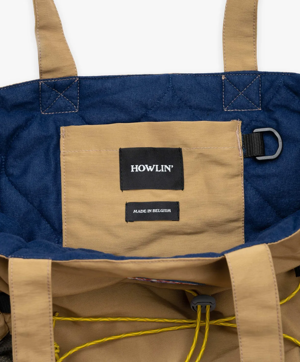 Howlin Record Bag Deluxe - Khaki Water Repellent Nylon^Women Made In Belgium | Made In Belgium