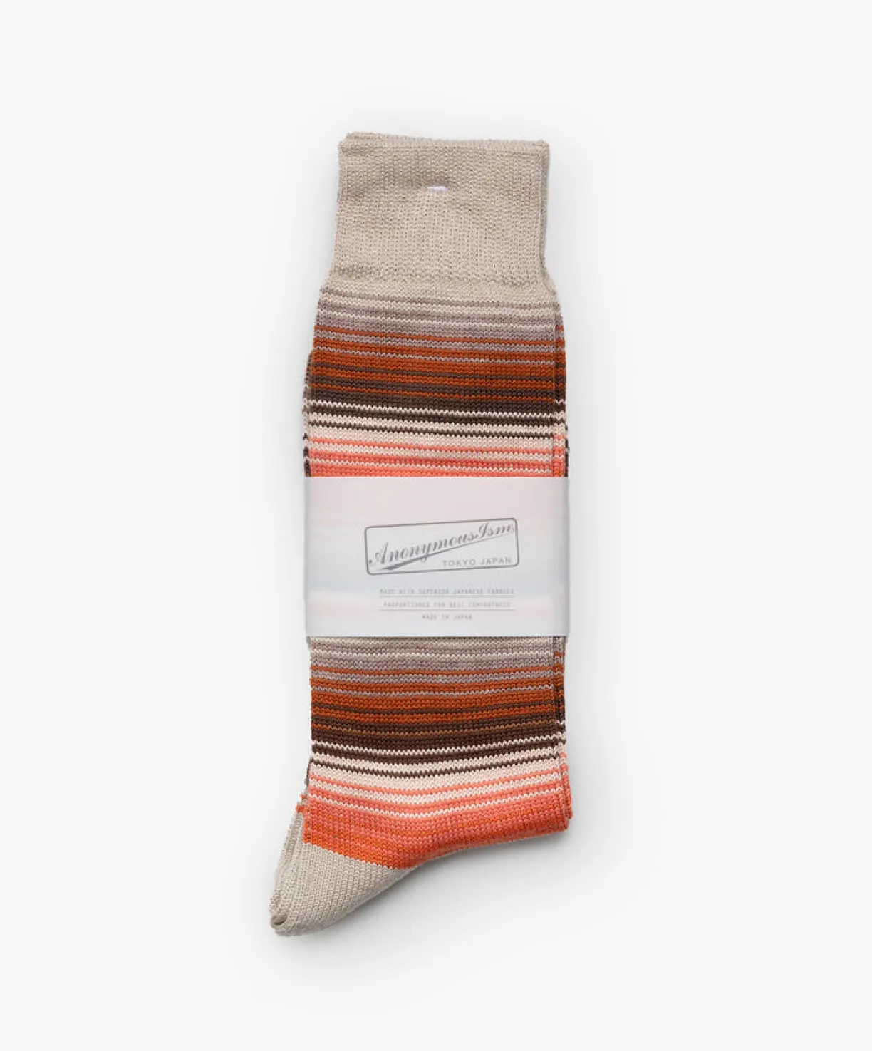 Anonymous Ism Sarape Stripes Crew Socks - Beige^Women Socks | Accessories