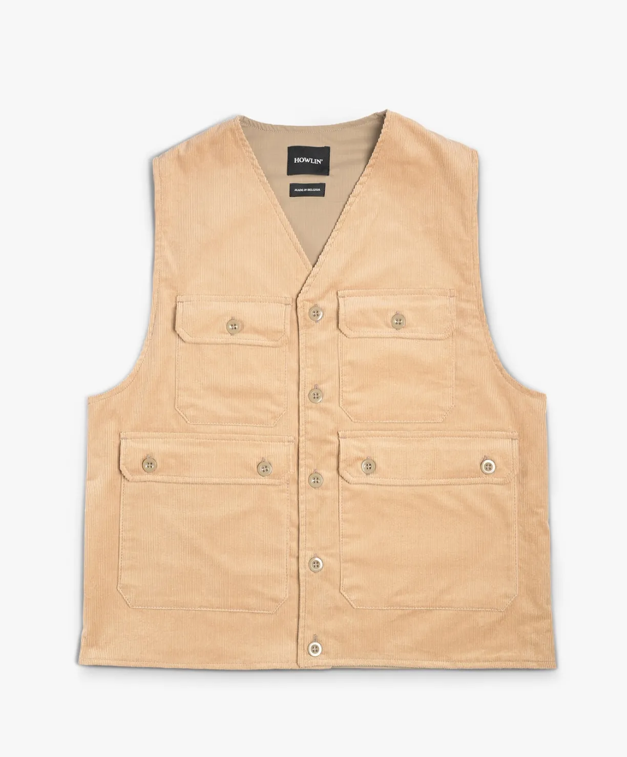 Howlin Seven Days Awake Vest - Sand Summer Corduroy^ Outerwear