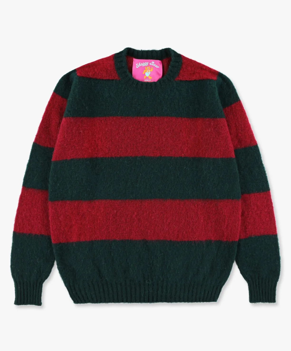 Howlin Shaggy Bear - Chunky Stripes - Cherry^ Shaggy Bear | Knitwear