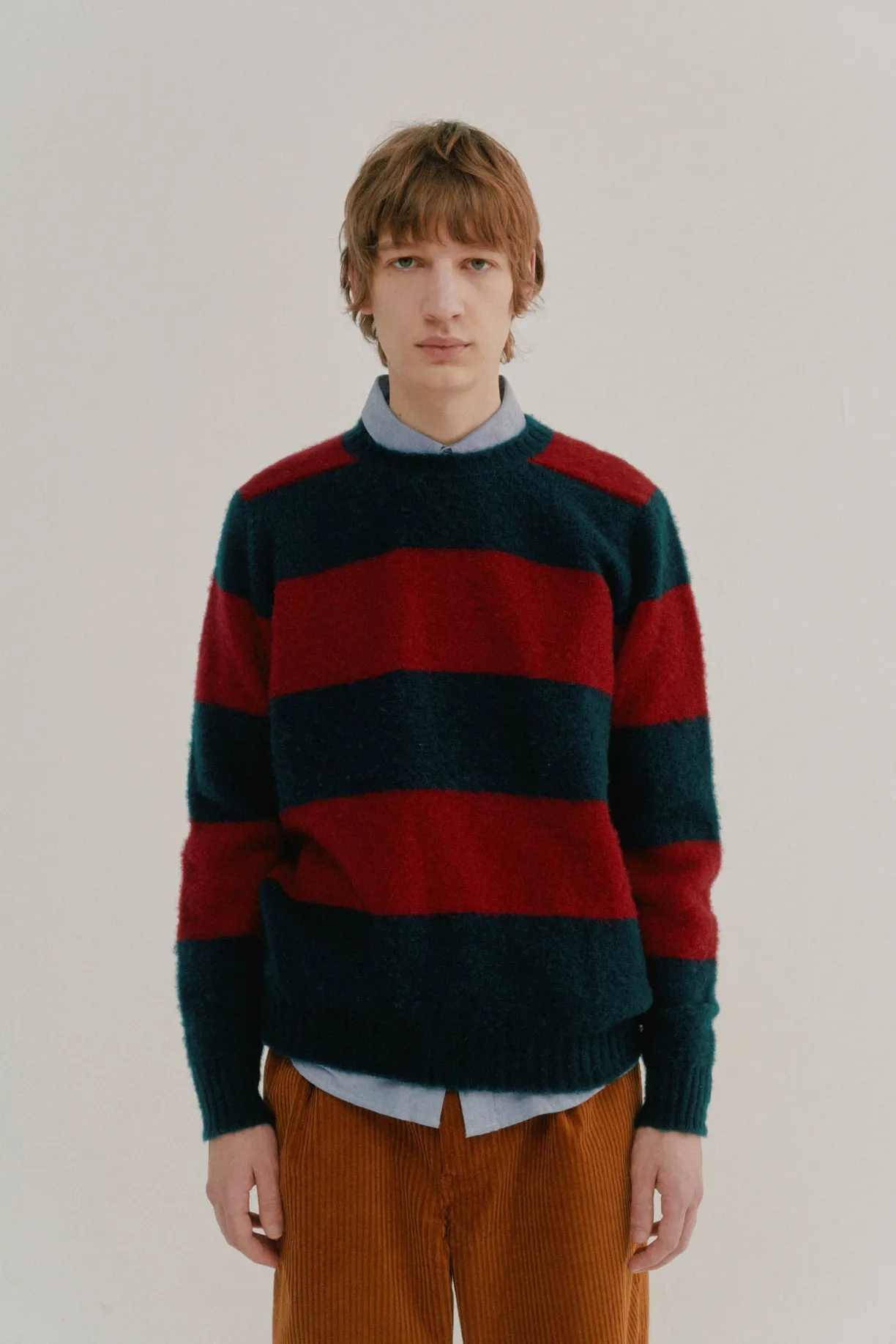 Howlin Shaggy Bear - Chunky Stripes - Cherry^ Shaggy Bear | Knitwear