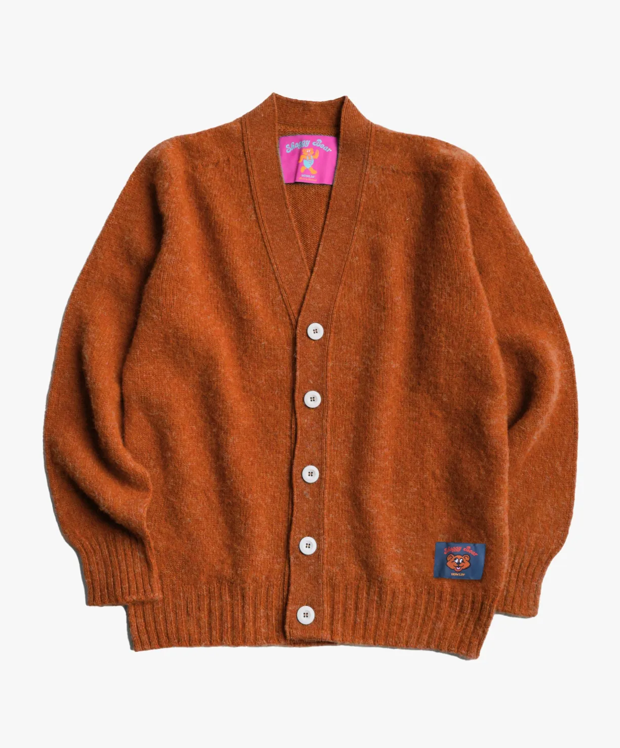 Howlin Shaggy Bear Cardigan - Orange Dreams^ Shaggy Bear | Knitwear