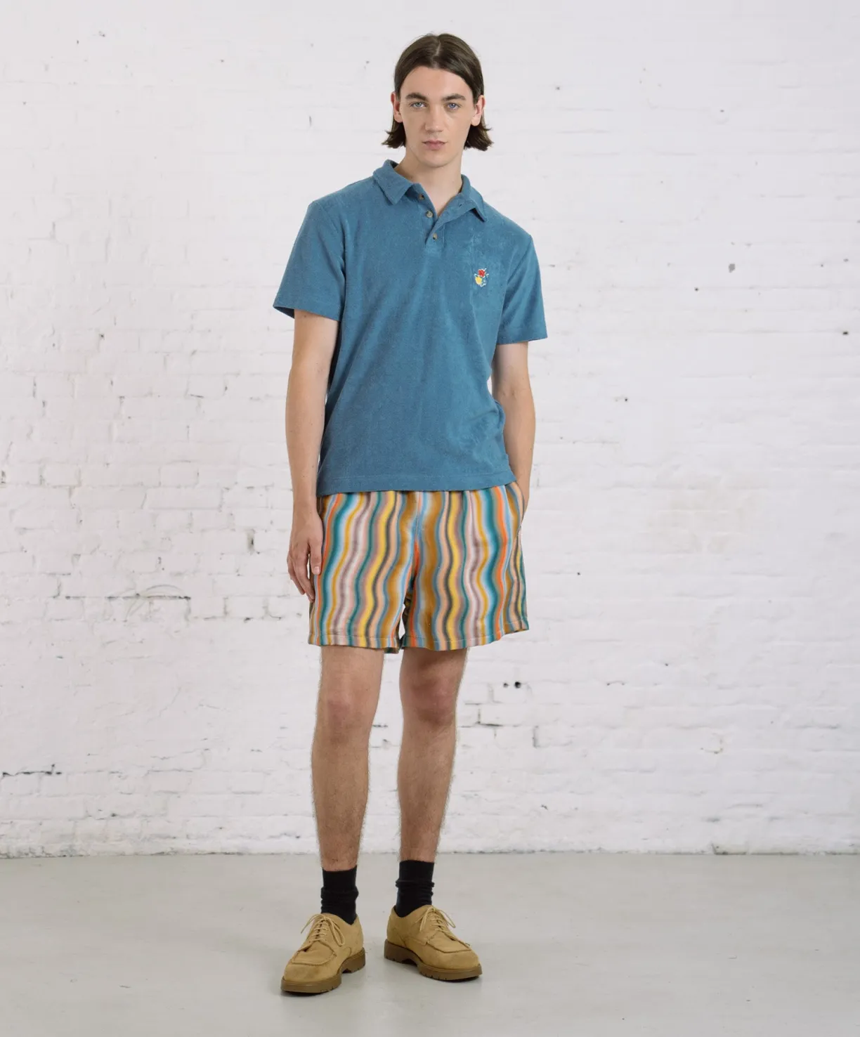 Howlin Smiling Shorts - Multi Wave Hemp Print^ Shorts | Made In Belgium